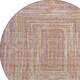 8' Rust Mauve And Coral Round Geometric Washable Indoor Outdoor Area Rug