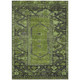 5' X 8' Olive Green And Gray Oriental Washable Indoor Outdoor Area Rug