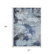 10' X 14' Blue Ivory And Gray Abstract Washable Indoor Outdoor Area Rug
