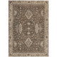 10' X 14' Brown And Beige Floral Washable Indoor Outdoor Area Rug