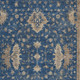 9' X 12' Navy Blue And Beige Floral Washable Indoor Outdoor Area Rug