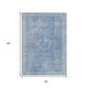 3' X 5' Blue And Ivory Floral Medallion Washable Indoor Outdoor Area Rug