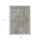 5' X 8' Pewter And Silver Floral Medallion Washable Indoor Outdoor Area Rug