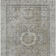 8' X 10' Pewter And Silver Floral Medallion Washable Indoor Outdoor Area Rug