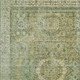 9' X 12' Sage And Fern Green Floral Medallion Washable Indoor Outdoor Area Rug