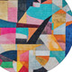 8' Blue Orange Pink And Yellow Round Abstract Washable Indoor Outdoor Area Rug