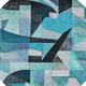 8' Teal Blue Black Aqua And Turquoise Round Abstract Washable Indoor Outdoor Area Rug