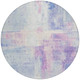 8' Sky Blue And Lavender Round Abstract Washable Indoor Outdoor Area Rug