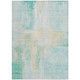 5' X 8' Teal Blue And Wheat Abstract Washable Indoor Outdoor Area Rug
