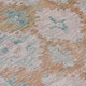 10' X 14' Terra Cotta And Teal Blue Damask Washable Indoor Outdoor Area Rug