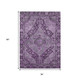 3' X 5' Eggplant And Lavender Medallion Washable Indoor Outdoor Area Rug