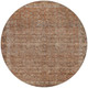 8' Copper And Peach Round Floral Washable Indoor Outdoor Area Rug