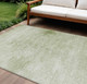 10' X 14' Sage And Ivory Floral Medallion Washable Indoor Outdoor Area Rug