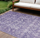 8' X 10' Purple And Ivory Tribal Washable Indoor Outdoor Area Rug