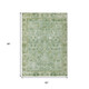5' X 8' Artichoke Green Ivory And Beige Oriental Washable Indoor Outdoor Area Rug