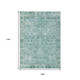 9' X 12' Blue Gray And Ivory Oriental Washable Indoor Outdoor Area Rug