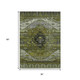 3' X 5' Olive Green Ivory And Gray Tribal Washable Indoor Outdoor Area Rug