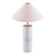 55" White Metal Bedside Table Lamp With Beige Empire Shade