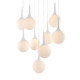 White Shaded Nine Light Metal Dimmable Ceiling Light