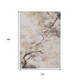 10' X 14' Beige Charcoal And Gold Floral Washable Indoor Outdoor Area Rug