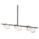 Black Kitchen Island Six Light Metal Ceiling Light