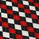 8' Black Red And White Round Argyle Washable Indoor Outdoor Area Rug
