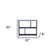 30" Black and White Iron Three Tier Geometric Bookcase