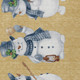 5' X 8' Gold Denim Blue And Ivory Snowmen Washable Indoor Outdoor Area Rug