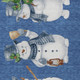 5' X 8' Navy Blue Denim Blue And Ivory Snowmen Washable Indoor Outdoor Area Rug