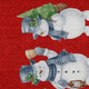9' X 12' Red Denim Blue And Ivory Snowmen Washable Indoor Outdoor Area Rug