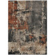 5' X 8' Taupe And Rust Abstract Washable Indoor Outdoor Area Rug