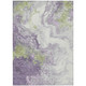 3' X 5' Lavender And Fern Green Abstract Washable Indoor Outdoor Area Rug