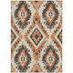 3' X 5' Terra Cotta And Gray Aztec Washable Indoor Outdoor Area Rug
