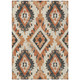 10' X 14' Terra Cotta And Gray Aztec Washable Indoor Outdoor Area Rug