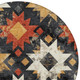 8' Black Gold And Rust Round Aztec Washable Indoor Outdoor Area Rug