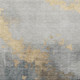 8' X 10' Gold And Charcoal Abstract Washable Indoor Outdoor Area Rug