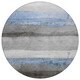 8' Sky Blue And Gray Round Striped Washable Indoor Outdoor Area Rug