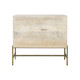 38" White Solid Wood Sideboard with Two Glass Doors
