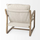 34" Beige And Wood Brown Fabric Lounge Chair
