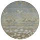 8' Khaki And Gray Round Floral Washable Indoor Outdoor Area Rug