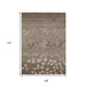 9' X 12' Taupe And Beige Floral Washable Indoor Outdoor Area Rug