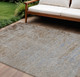 10' X 14' Taupe And Denim Blue Abstract Washable Indoor Outdoor Area Rug