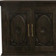 103" Black Distressed Solid Wood Carved Floral Sideboard with Six Doors