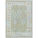 5' X 8' Sage Sky Blue And Copper Tribal Washable Indoor Outdoor Area Rug