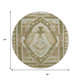 8' Linen Ivory And Brown Round Tribal Washable Indoor Outdoor Area Rug