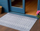 3' X 5' Blue And Ivory Geometric Washable Indoor Outdoor Area Rug