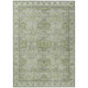 10' X 14' Artichoke Green And Gray Geometric Washable Indoor Outdoor Area Rug