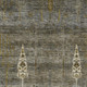 8' X 10' Pewter And Gold Floral Washable Indoor Outdoor Area Rug