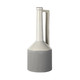 16" Gray and Off White Ceramic Tall Jug Vase