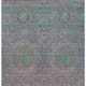 8' X 10' Teal Blue And Blush Medallion Washable Indoor Outdoor Area Rug